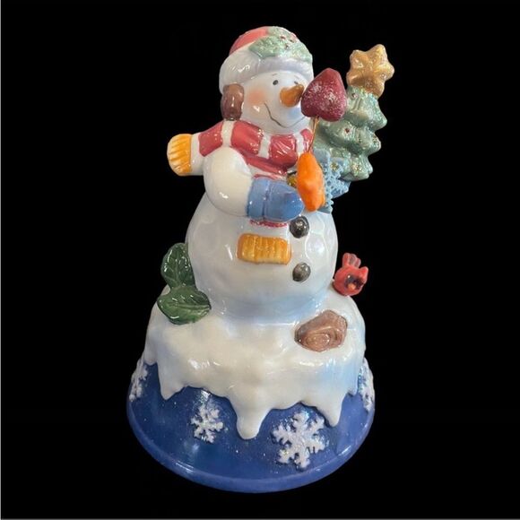 VINTAGE | Musical Porcelain Snowman Decoration - Picture 1 of 5
